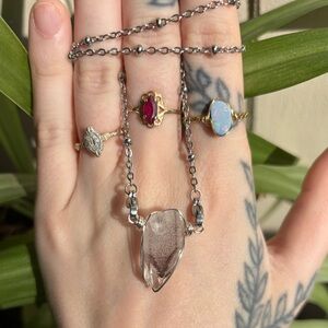 Phantom quartz interchangeable necklace